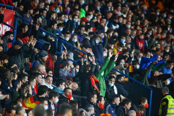 Les Fans Espagne Sont Vus Lors Match Amical Entre Espagne — Photo