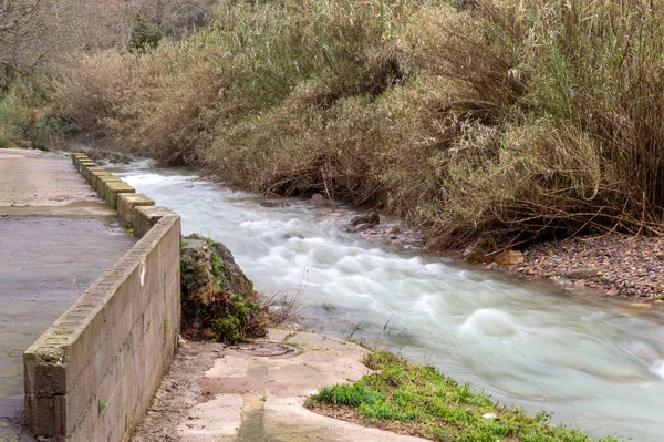 Dağlık bir bölgede bol akıntılı bir nehir.