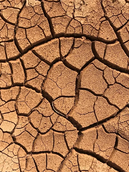 粘土や砂で乾燥した土地の質感 気候変動の概念 — ストック写真