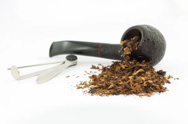 Pijp, tabak en stamper met een doorsnee — Stockfoto