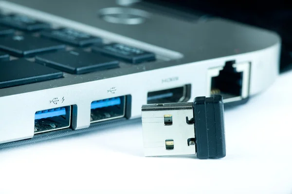 USB ports on laptop — Stock Photo, Image