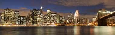 Evening's skyline of Manhattan clipart