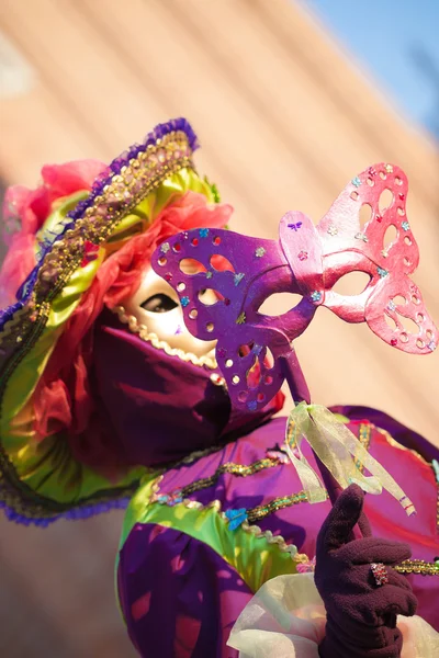 Mask på karneval, piazza san marco, Venedig, Italien — Stockfoto