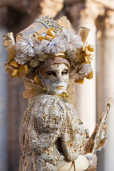 Mask på karneval, piazza san marco, Venedig, Italien — Stockfoto