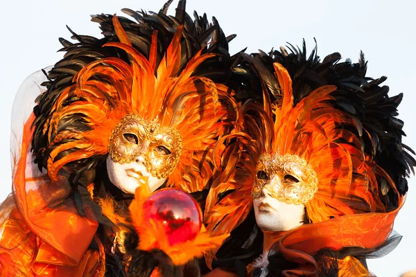 Masker på carnival, piazza san marco, Venedig, Italien — Stockfoto