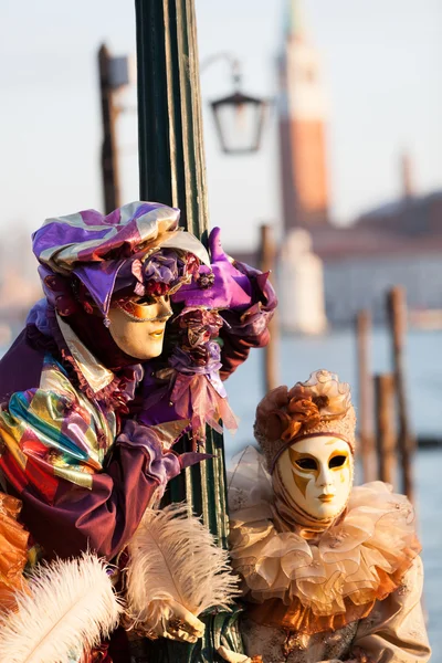 Masker på carnival, piazza san marco, Venedig, Italien — Stockfoto