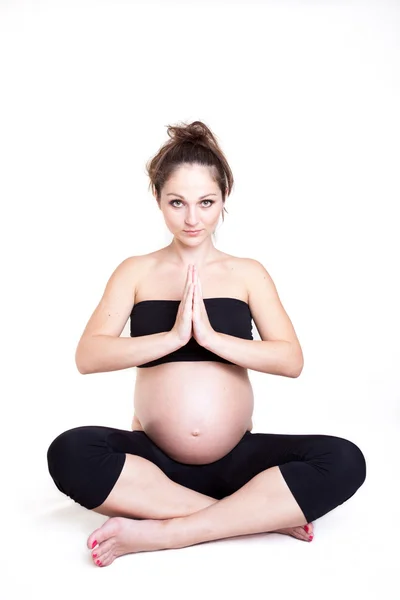 Graviditet och yoga — Stockfoto