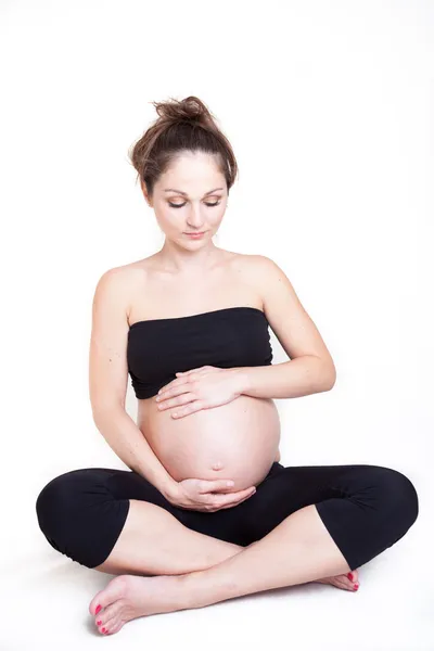 Graviditet och yoga — Stockfoto