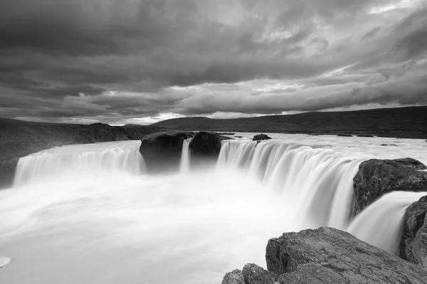 Godafoss waterfall b&w — Stock Photo, Image