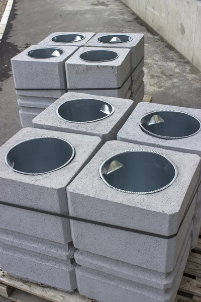 Concrete Trash Cans — Stock Photo, Image