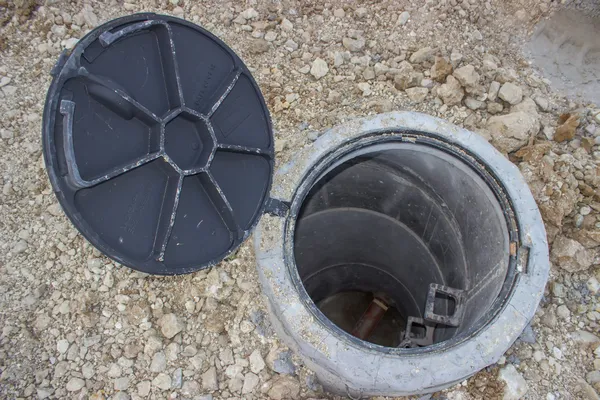 Sanitary sewer under construction — Stock Photo, Image