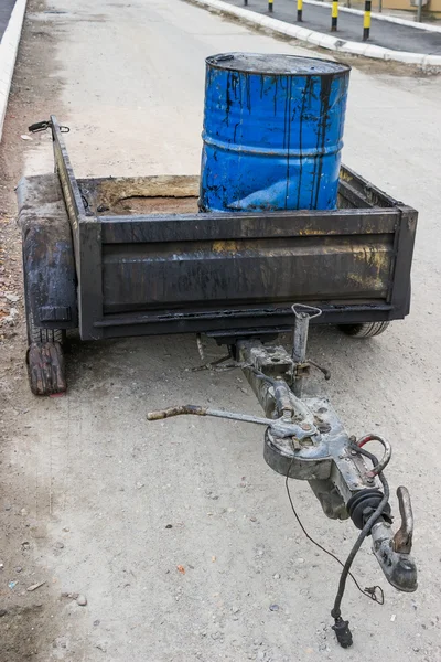 Bitumen Emulsion in Steel Drum on the trailer 2 — Stock Photo, Image