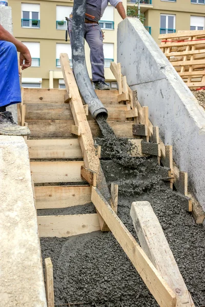 Pouring concrete steps 3 — Stock Photo, Image