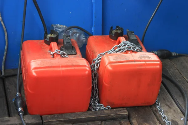 Portable marine boat fuel tanks — Stock Photo, Image