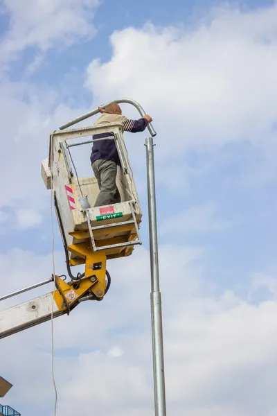 Line installer, install and fix cables and wires 3 — Stock Photo, Image