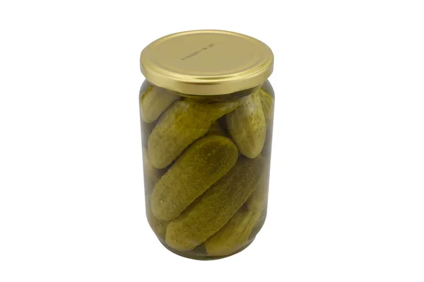 Pickled cucumbers in a jar — Stock Photo, Image