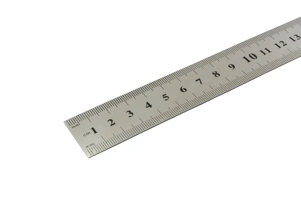 Metal ruler with centimetre scale — Stock Photo, Image