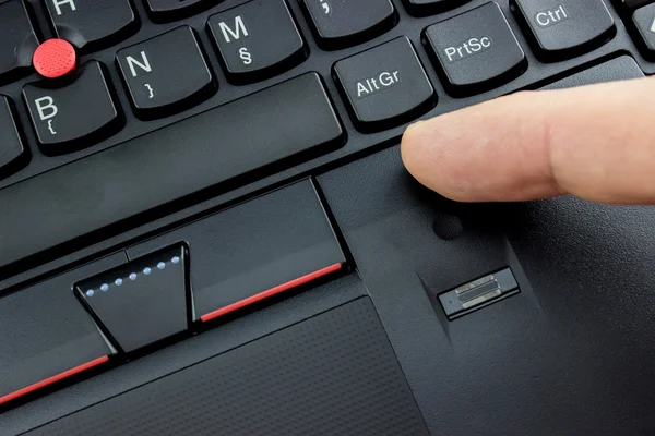 Laptop fingerprint reader — Stock Photo, Image