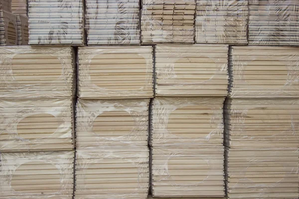 Package of Beech wood profiles — Stock Photo, Image