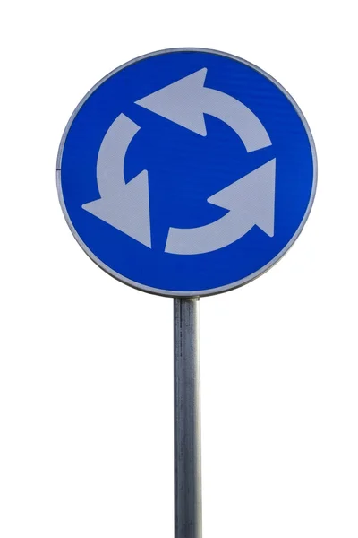 Traffic sign for roundabout — Stock Photo, Image