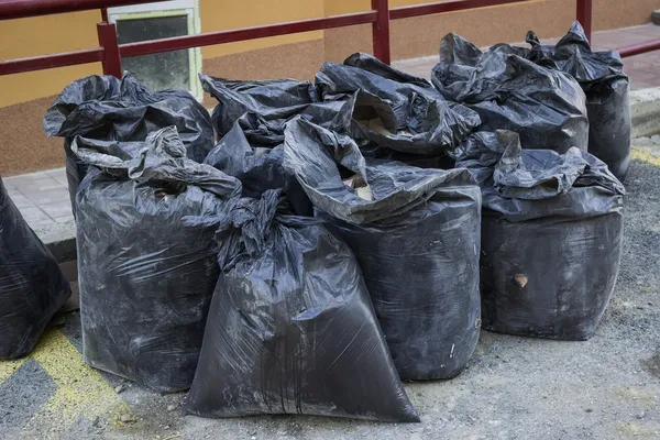 Építési hulladék építők hulladék zsákokban Stock Kép