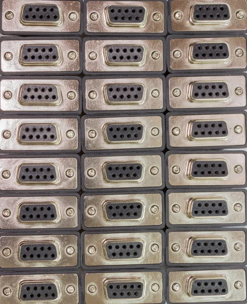 COM port socket in a row — Stock Photo, Image