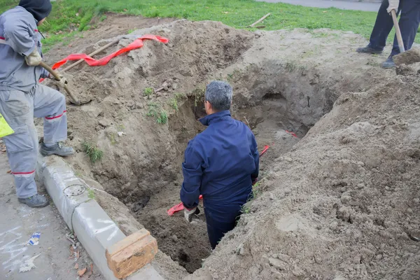 Підземна попереджувальна стрічка, система попередження 2 — стокове фото