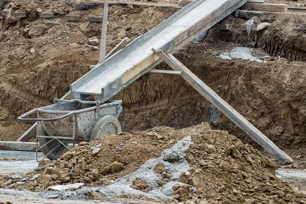 Concrete trolley ready for concrete pouring — Stock Photo, Image