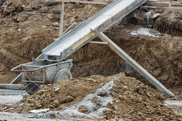 Concrete trolley ready for concrete pouring — Stock Image Concrete trolley ready for concrete pouring Stock Picture