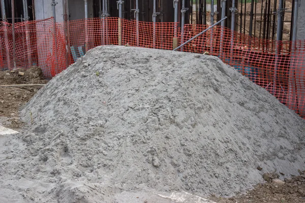 Sand pile at the a construction site — Stock Photo, Image