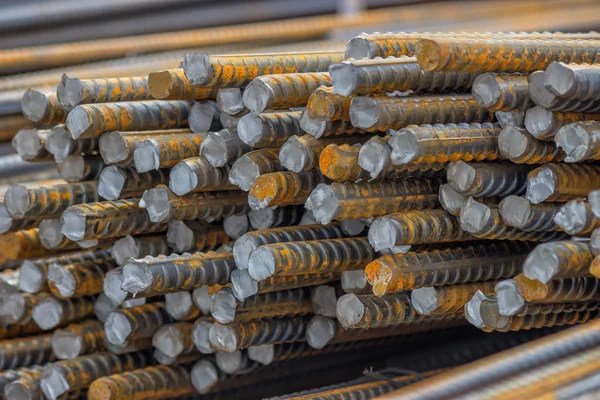 Stack of steel reinforcement rods background 2 — Stock Photo, Image