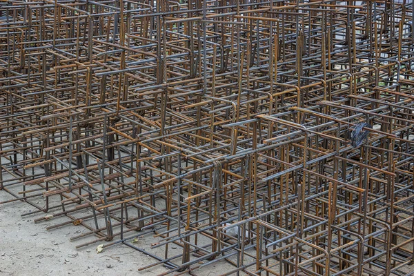 Tied reinforcing rod for a concrete column — Stock Photo, Image