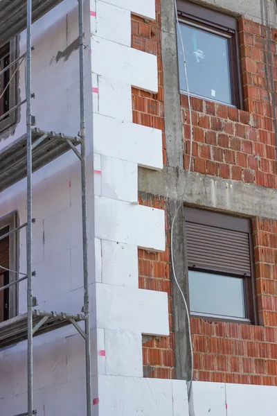 Wall insulation with polystyrene — Stock Photo, Image