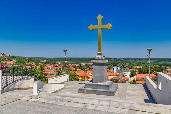 Kříž Vyhlídce Nad Městem Sremski Karlovci Srbsko — Stock fotografie