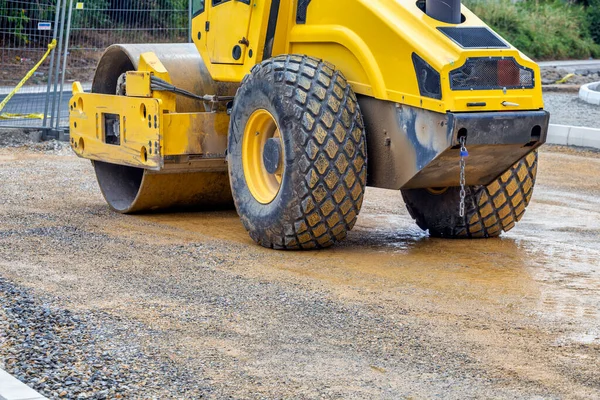 Roller Compactor Machine Road Construction Works — Stock Photo, Image