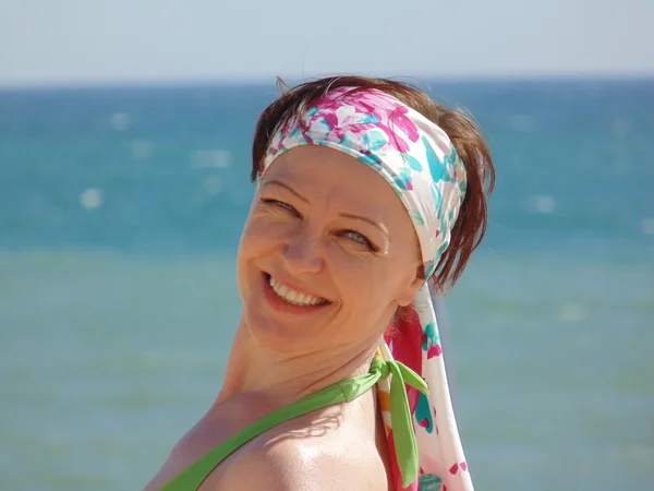 Hermosa mujer en la playa N 17 . — Foto de Stock