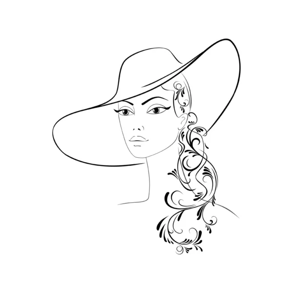 Κυρία με το καπέλο — Διανυσματικό Αρχείο