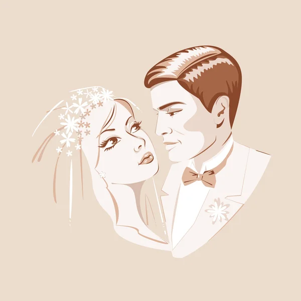 The bride and groom.cdr — Stock Vector