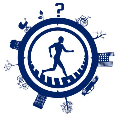 Human life - time trouble, Icon clipart