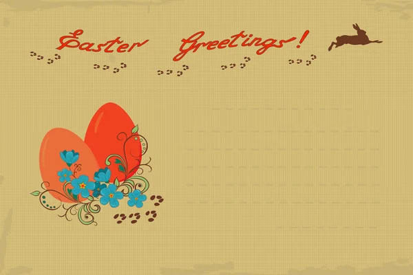 Tarjeta de felicitación de Pascua retro — Archivo Imágenes Vectoriales