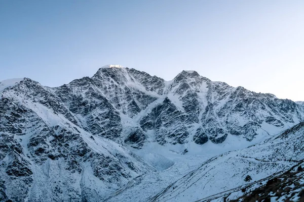 Grote Kaukasus Bereik Gletsjer Zeven Donguz Orun Elbrus Winterlandschap — Stockfoto