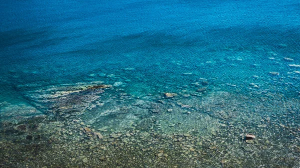 Superfície Mar Com Ondas Pequenas Vista Superior Tons Cor Azul — Fotografia de Stock