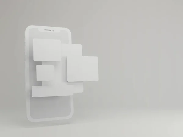 Smartfon Czystą Makietą Ekranu Realistyczny Szablon Makiety Smartfona Prezentacji Renderowanie — Zdjęcie stockowe