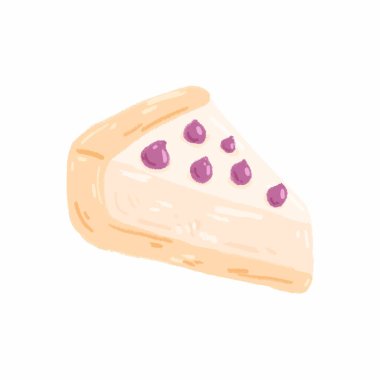 Beyaz arka planda kek. Dijital boya. Vektör illüstrasyonu.