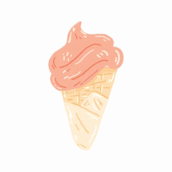 Helado Sobre Fondo Blanco Pintura Digital Ilustración Vectorial — Vector de stock