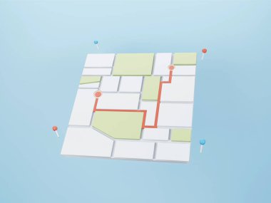 Harita navigasyon konsepti. GPS navigatörü. 3B görüntüleme.