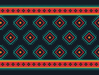 Geometrik etnik oryantal model arka planı. Doku, ambalaj, giysi, batik, kumaş, duvar kağıdı ve arkaplan tasarımı. Kalıp nakış tasarımı.