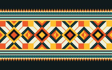 Geometrik etnik oryantal model arka planı. Doku, ambalaj, giysi, batik, kumaş, duvar kağıdı ve arkaplan tasarımı. Kalıp nakış tasarımı.