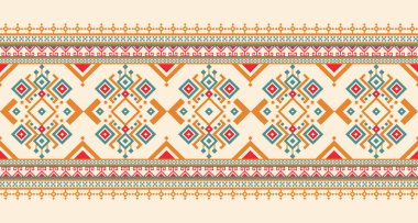 Geometrik etnik oryantal model arka planı. Doku, ambalaj, giysi, batik, kumaş, duvar kağıdı ve arkaplan tasarımı. Kalıp nakış tasarımı.