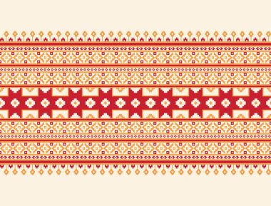 Geometrik etnik oryantal model arka planı. Doku, ambalaj, giysi, batik, kumaş, duvar kağıdı ve arkaplan tasarımı. Kalıp nakış tasarımı.